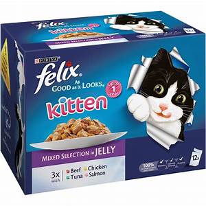 Felix As Good As It Looks Kitten Mixed Selection in Jelly 12 Pack, 100g